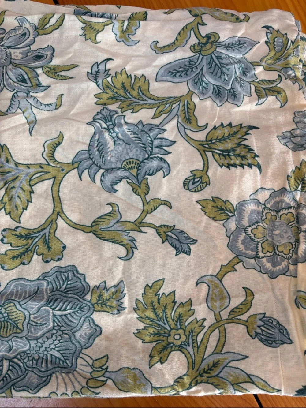 Set/2 POTTERY BARN *Standard Sham* Blue Cream Floral Pillowcase Covers